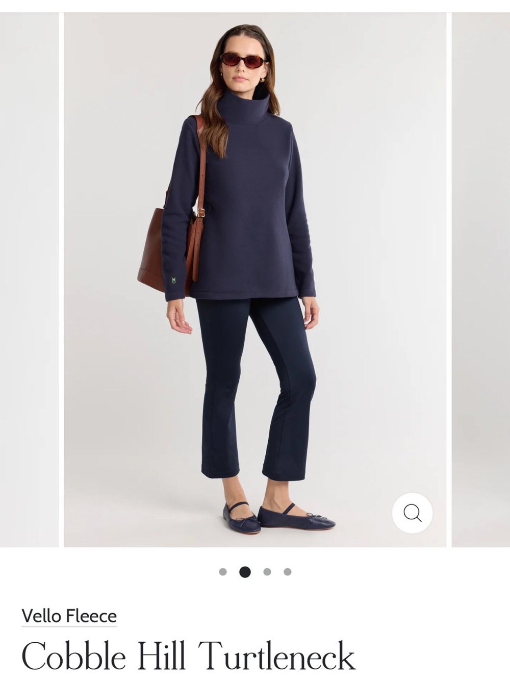 Dudley Stephens Navy Vello Fleece Turtleneck